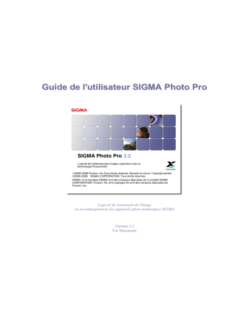 Manuel du propriétaire | Sigma PHOTO PRO 3.2 Manuel utilisateur | Fixfr