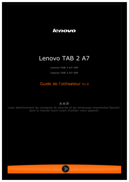 Lenovo Tab 2 A7-20F Manuel utilisateur