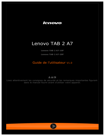Manuel du propriétaire | Lenovo Tab 2 A7-20F Manuel utilisateur | Fixfr