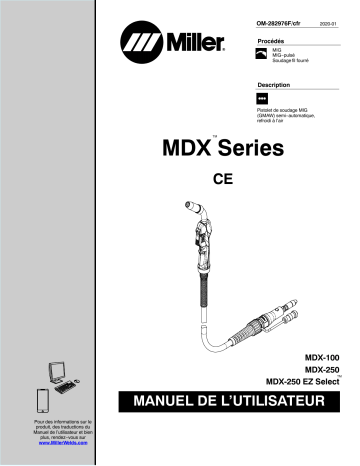 MJ000000 | Manuel du propriétaire | Miller MDX-100 Manuel utilisateur | Fixfr