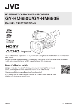 JVC GY HM650E, HM650U Manuel utilisateur