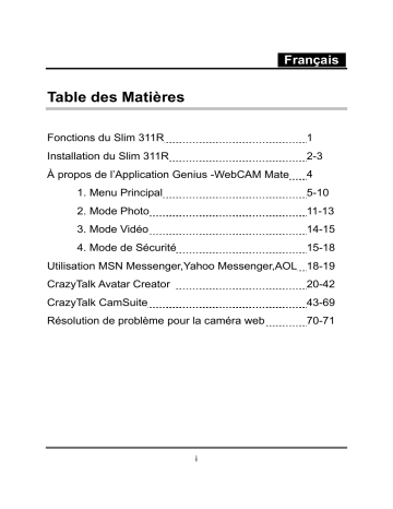 Manuel du propriétaire | GENUIS SLIM 311R Manuel utilisateur | Fixfr