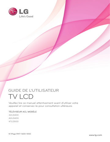 42LD400 | 47LD500 | LG 32LD400 Manuel du propriétaire | Fixfr