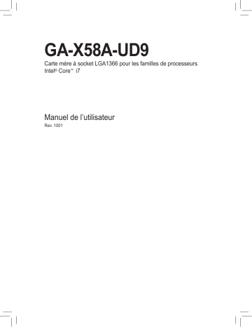 Manuel du propriétaire | Gigabyte GA-X58A-UD9 Manuel utilisateur | Fixfr