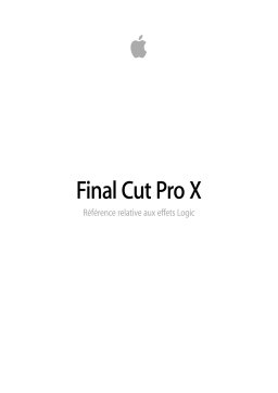 Apple Final Cut Pro X Manuel utilisateur