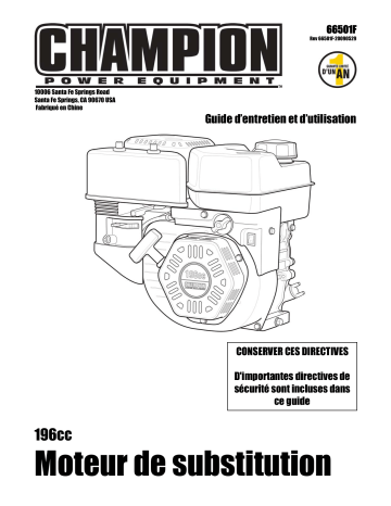 Champion Power Equipment 66501 Manuel utilisateur | Fixfr