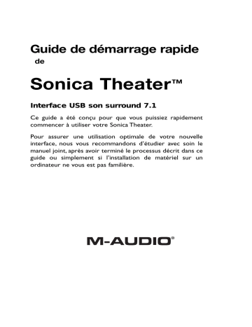 Manuel du propriétaire | M-Audio SONICA THEATER 7.1 Manuel utilisateur | Fixfr