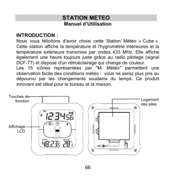 Manuel du propriétaire | La Crosse Technology WS260 Manuel utilisateur | Fixfr