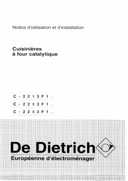 De Dietrich CD2243F1 Manuel utilisateur