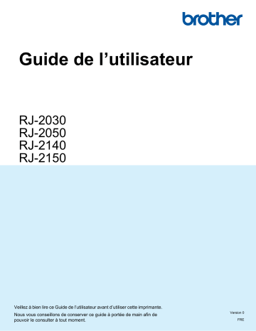 Manuel du propriétaire | Brother RJ-2140 Manuel utilisateur | Fixfr