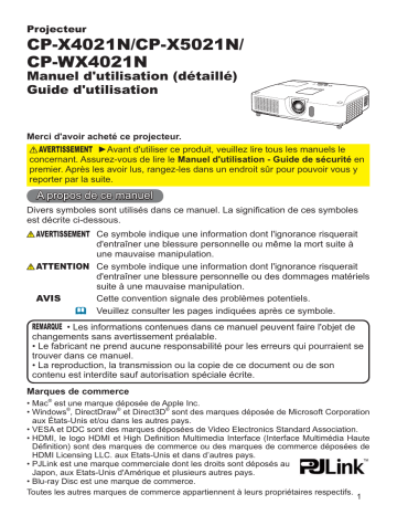 Manuel du propriétaire | Hitachi CP-X4021N Manuel utilisateur | Fixfr