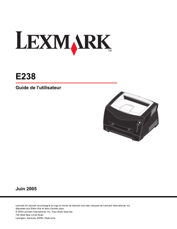 Manuel du propriétaire | Lexmark E238 Manuel utilisateur | Fixfr