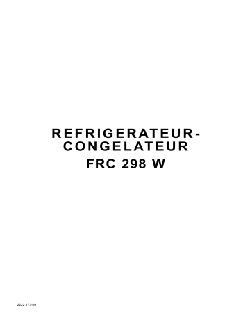 Manuel du propriétaire | Faure FRC 298 W Manuel utilisateur | Fixfr