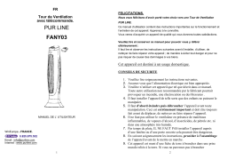 PUR LINE FANY 03 Manuel utilisateur