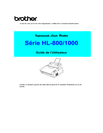 Manuel du propriétaire | Brother HL-1040 Manuel utilisateur | Fixfr