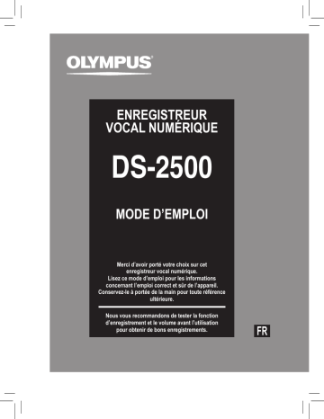 Olympus DS 2500 Manuel utilisateur | Fixfr