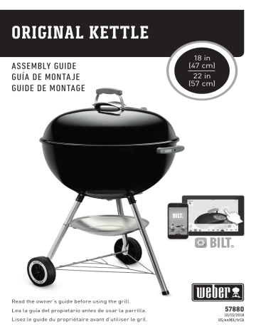 Mode d'emploi | Weber 18113 18 in. Original Kettle Charcoal Grill in Black Combo with Grill Cover and 2 Bags of Weber Charcoal Briquettes Manuel utilisateur | Fixfr