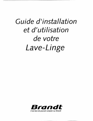 WTM0933F | WTM1131F | WTM1032F | Manuel du propriétaire | Brandt WTM1031F Manuel utilisateur | Fixfr