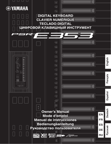 Manuel du propriétaire | Yamaha PSR-E353 Manuel utilisateur | Fixfr