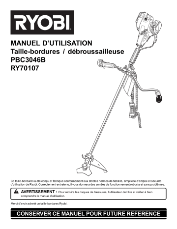 Manuel du propriétaire | Ryobi PBC-3046B Manuel utilisateur | Fixfr