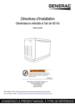 Generac 20 kW 007038R0 Standby Generator Manuel utilisateur