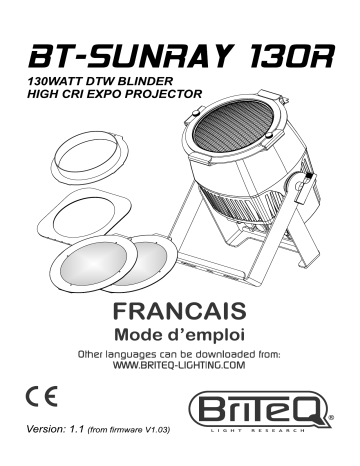 Briteq BT-SUNRAY 130R Manuel du propriétaire | Fixfr