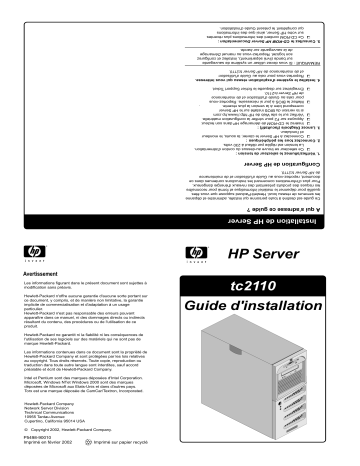Manuel du propriétaire | HP Server tc2110 Manuel utilisateur | Fixfr