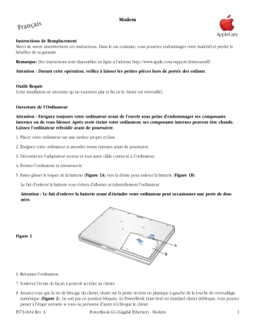 Manuel du propriétaire | Apple POWERBOOK G4 GIGABIT ETHERNET Manuel utilisateur | Fixfr