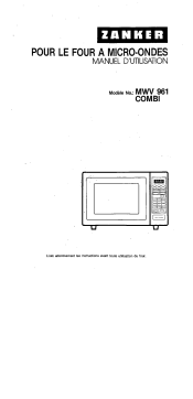 ZANKER MWV961COMBI Manuel utilisateur