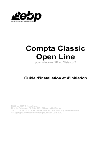 Compta Classic Open Line 2011 | Mode d'emploi | EBP Compta Classic Open Line 2010 Manuel utilisateur | Fixfr