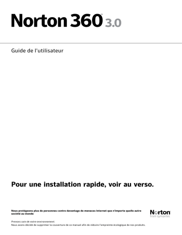 Symantec Norton 360 v3.0 Manuel utilisateur | Fixfr