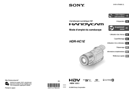 Sony HDR HC1E Mode d'emploi