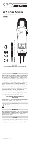 UEi DL220 CATIV Clamp Meter and Volatge Tester Manuel du propriétaire | Fixfr