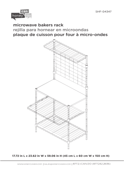 Honey-Can-Do Microwave Shelving Unit with Shelves, Chrome with Wood Top Guide d'installation