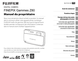 Fujifilm Z80 Manuel utilisateur