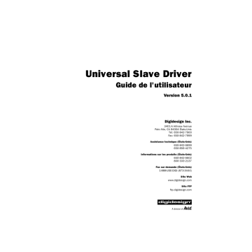 Avid Digidesign Universal Slave Driver version 5.0.1 Manuel utilisateur | Fixfr