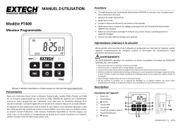 Extech Instruments PT400 Power Timer Manuel utilisateur