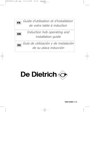 Manuel du propriétaire | De Dietrich DTI310XE1 Manuel utilisateur | Fixfr