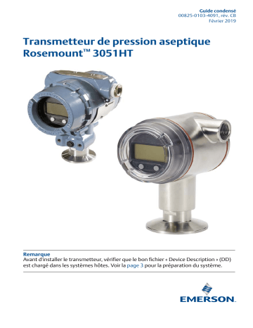 Mode d'emploi | Rosemount 3051HT Transmetteur de pression aseptique Manuel utilisateur | Fixfr