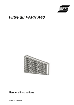 ESAB A40 PAPR Filter Manuel utilisateur