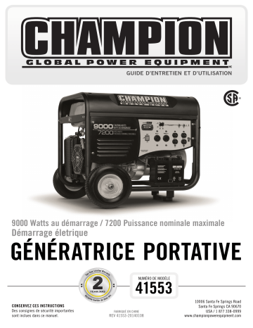 Champion Power Equipment 41553 Manuel utilisateur | Fixfr