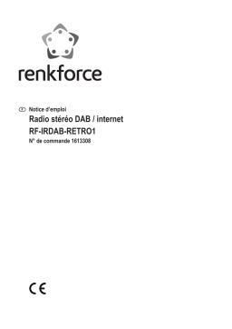 Renkforce RF-IRDAB-RETRO1 Internet desk radio DAB+, FM AUX, Manuel du propriétaire