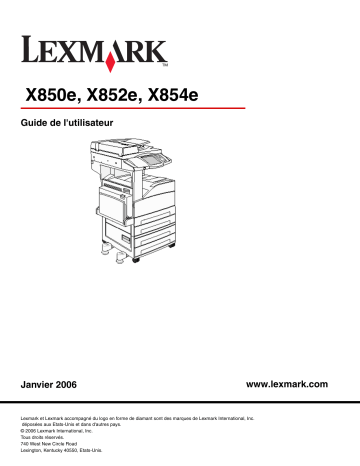 Manuel du propriétaire | Lexmark X850E Manuel utilisateur | Fixfr