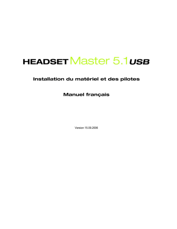 Manuel du propriétaire | Terratec HEADSET MASTER 5.1 USB Manuel utilisateur | Fixfr
