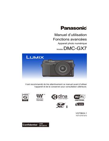 Manuel du propriétaire | Panasonic LUMIX DMC-GH4 Manuel utilisateur | Fixfr