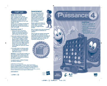 Manuel du propriétaire | Hasbro JEU PUISSANCE 4 NOUVELLE VERSION Manuel utilisateur | Fixfr