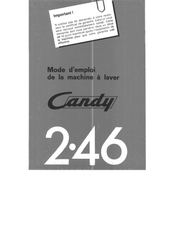 Manuel du propriétaire | Candy 2.46 Manuel utilisateur | Fixfr