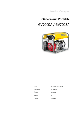 Wacker Neuson GV7003A Portable Generator Manuel utilisateur