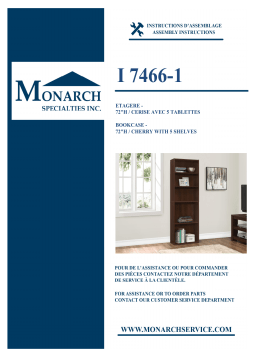 Monarch Specialties I 7466 BOOKCASE Manuel utilisateur