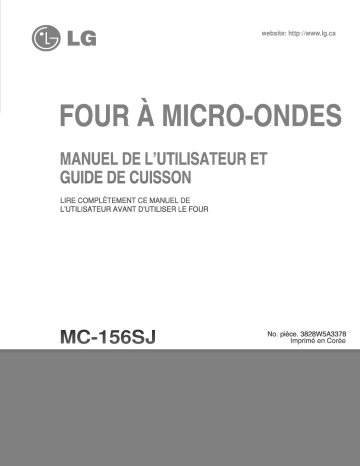 LG MC-156SJ Manuel du propriétaire | Fixfr